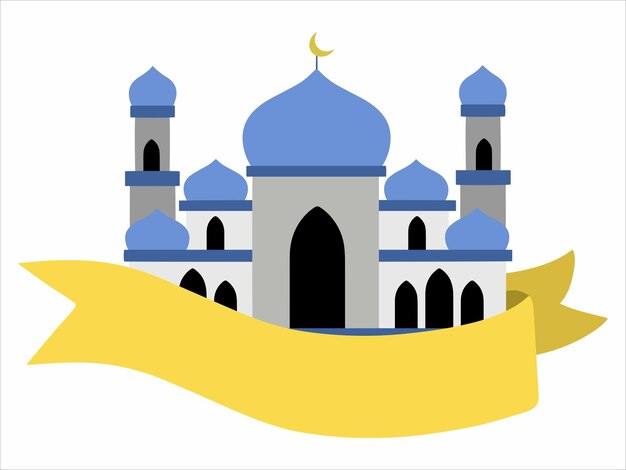 Vector la mezquita islámica de eid al adha