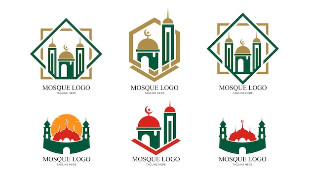 Mezquita Logo plantilla diseño Vector emblema diseño concepto símbolo icono Vector ilustración