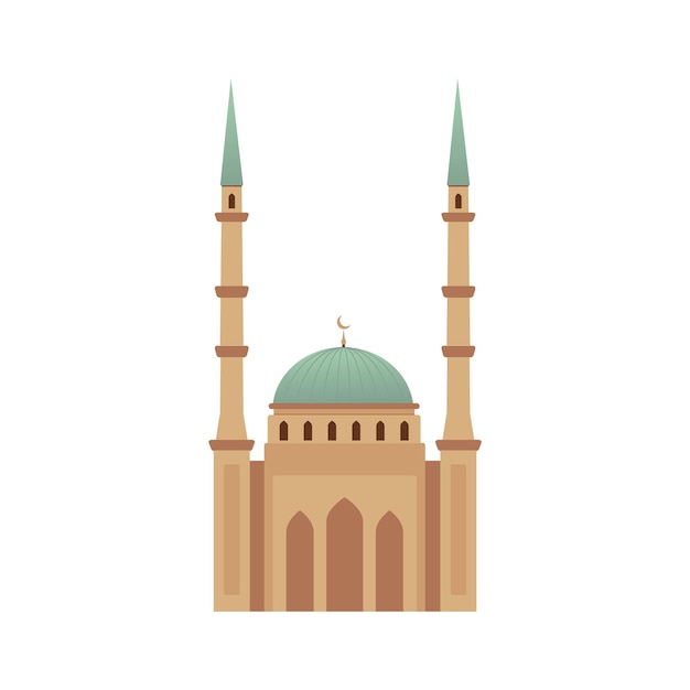 Vector mezquita musulmana ilustración vectorial eid mubarak ramadan kareem