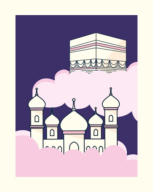 Mezquita musulmana y meca