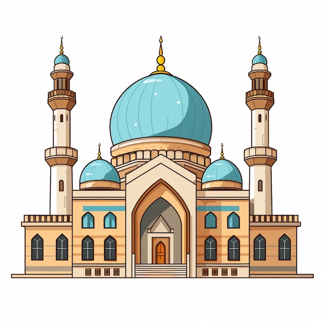 Mezquita musulmana de ramadán ilustración de fondo vector mubarak religión árabe diseño islámico