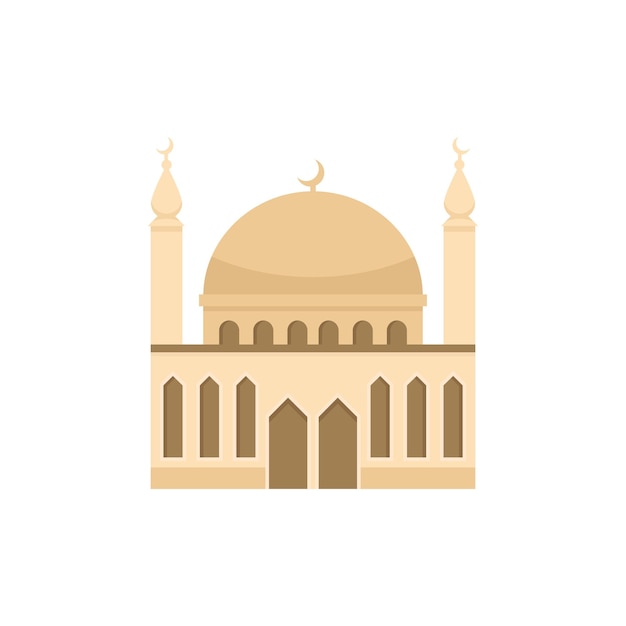 Mezquita plana vector edificio musulmán para el diseño islámico ramadan eid
