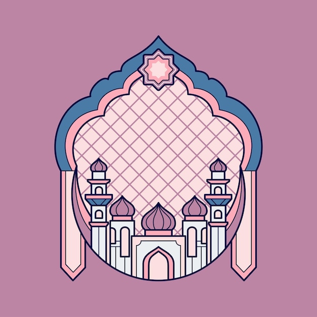 Mezquitas blancas en un elegante marco islámico