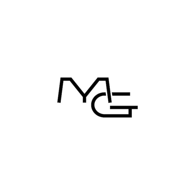 MG monograma logotipo diseño carta texto nombre símbolo monocromo logotipo alfabeto carácter simple logotipo