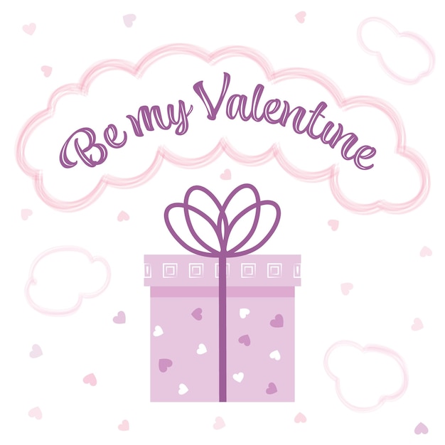 Vector sé mi día de san valentín con cajas de regalos rosas ilustración vectorial de patrón sin costuras