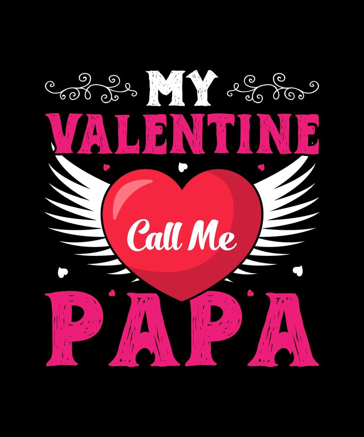 Vector mi día de san valentín, llámame papá.