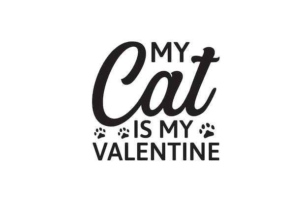 Mi gato es mi San Valentín svg