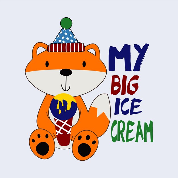 mi gran ilustración de vector de dibujos animados de diseño de helado