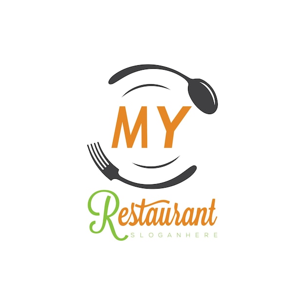 Mi logotipo inicial con monograma con el restaurante Culinary Circle en forma de diseño del logotipo Taste of Tradition