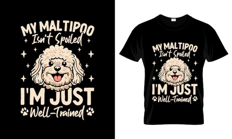 Vector mi maltipoo no está echado a perder, sólo tengo un colorido diseño de camiseta gráfica maltipoo.