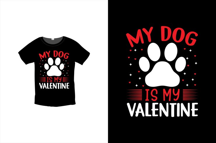 Mi perro es mi diseño de camiseta de San Valentín, plantilla de diseño de camiseta del día de San Valentín
