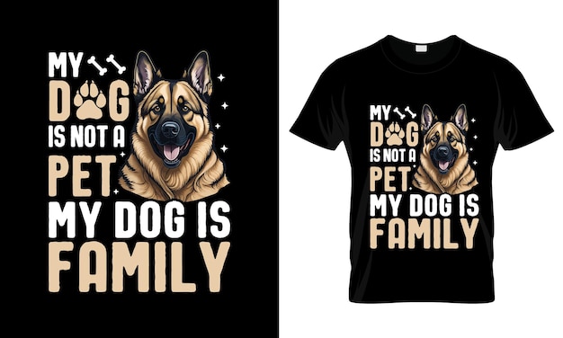 Mi perro no es una mascota Mi perro es una familia T-Shirt gráfico colorido T-Shirt de pastor alemán Diseño