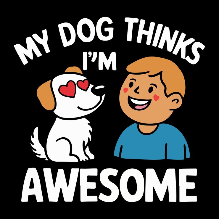 Vector mi perro piensa que soy un diseño de camisa increíble.