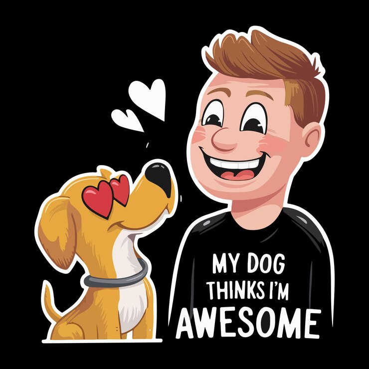 Vector mi perro piensa que soy un diseño de camisa increíble.