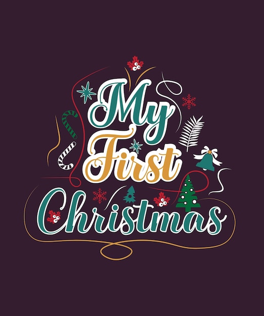 Mi primer concepto de diseño de letras navideñas Diseño de elementos de eventos de feliz Navidad