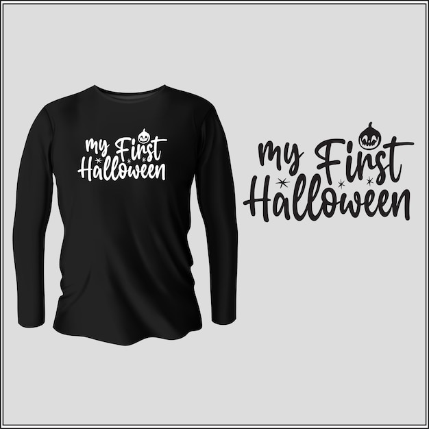 Vector mi primer diseño de camiseta de halloween con vector