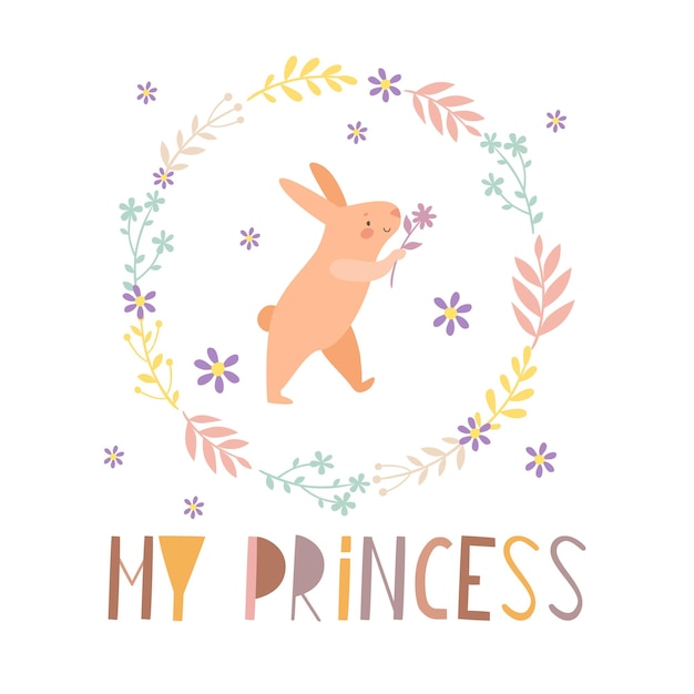 Vector mi princesa conejito imprimir