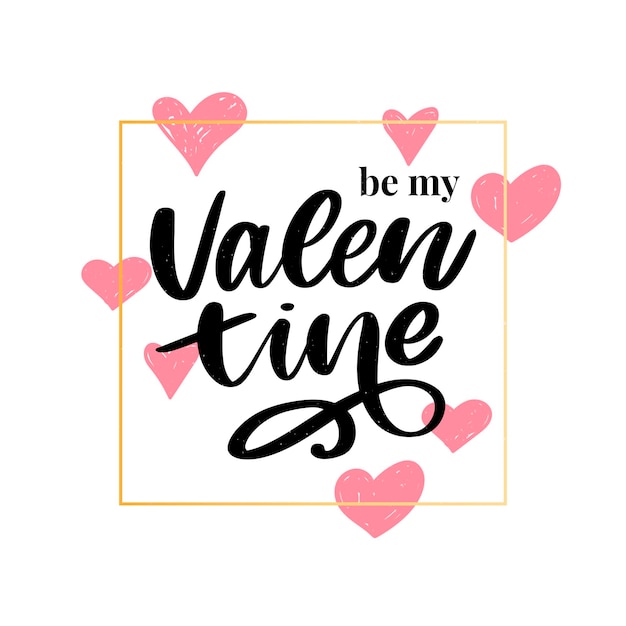 Vector sé mi san valentín. letras de san valentín