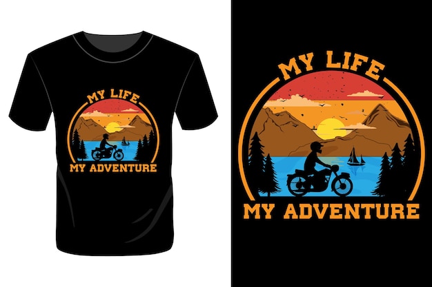 Mi vida mi aventura diseño de camiseta vintage retro