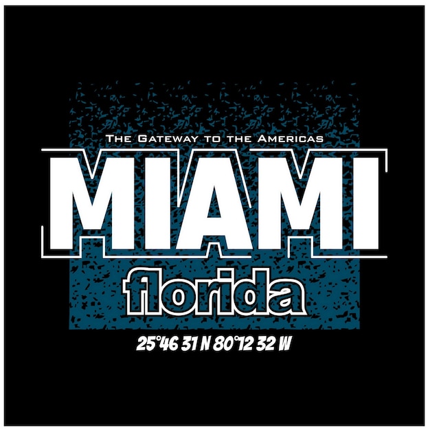 Miami florida vintage diseño de tipografía en ropa de camiseta de ilustración vectorial y otros usos