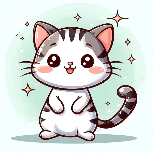 Miau Vector Un gatito adorable en detalle