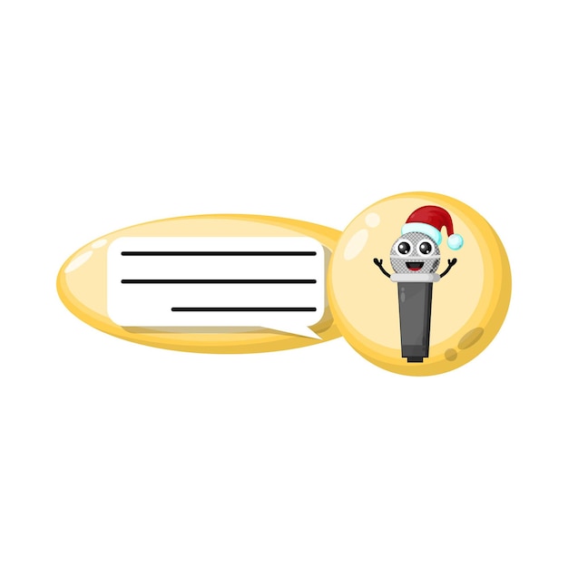 Mic chat personaje de navidad lindo logo