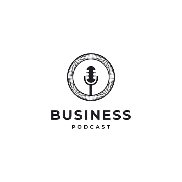 Mic Micrófono Dinero Monedas para Business Podcast Logo Vector Plantilla Elemento