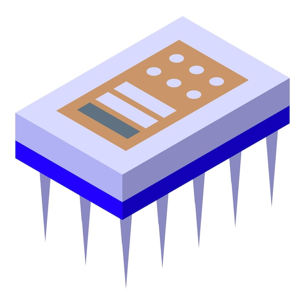 El microchip con contactos se está conectando a la placa base