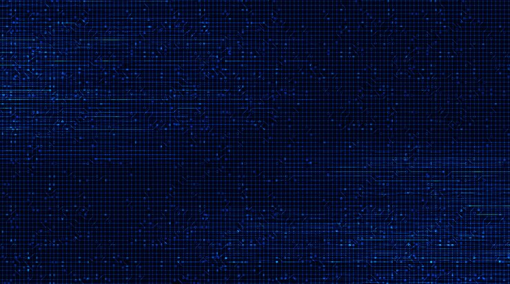 Vector microchip moderno sobre fondo de tecnología