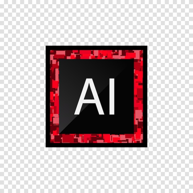 Microchip Vector AI aislado Aprendizaje e inteligencia artificial Concepto Vector ilustración