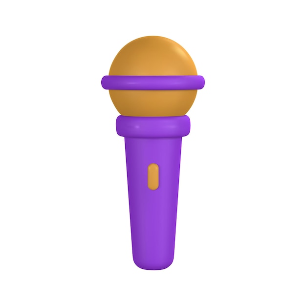 Micrófono 3d para música de radio o karaoke Equipo de audio para transmisiones y entrevistas en estilo de dibujos animados Ilustración vectorial