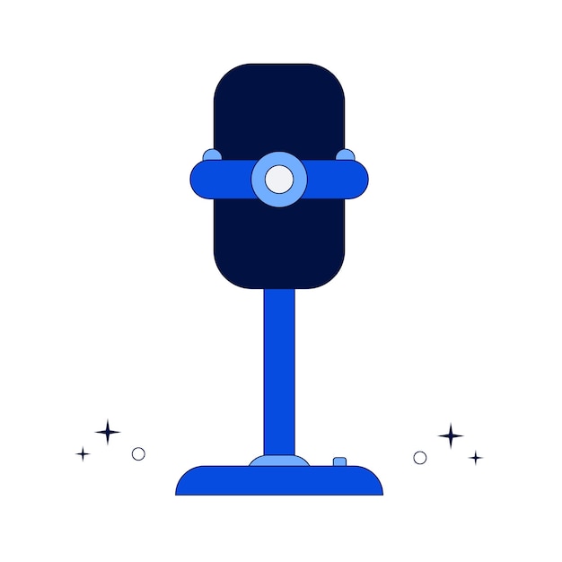 Micrófono azul retro