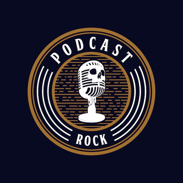 Micrófono cráneo podcast rock