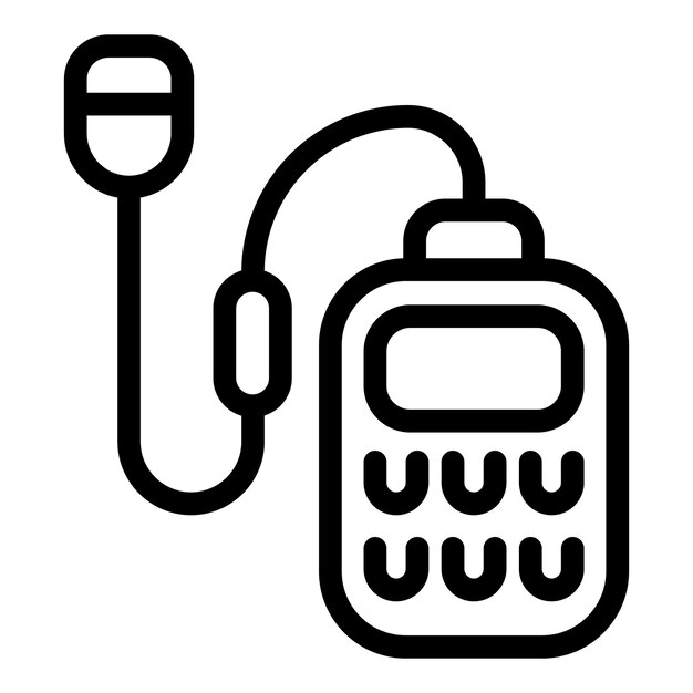 Micrófono de difusión Lavalier con icono de micrófono digital pequeño con contorno vectorial