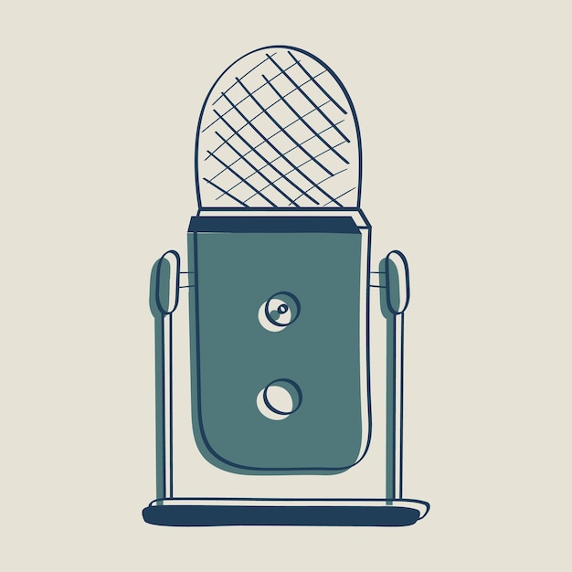 Vector micrófono de estudio podcasts de escritorio streaming mic con soporte de soporte equipo de doblaje grabación de voz