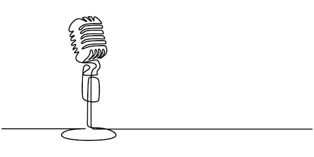 Micrófono Icono Doodle Símbolo dibujado a mano Vector Diseño minimalista de un dibujo de línea cableado
