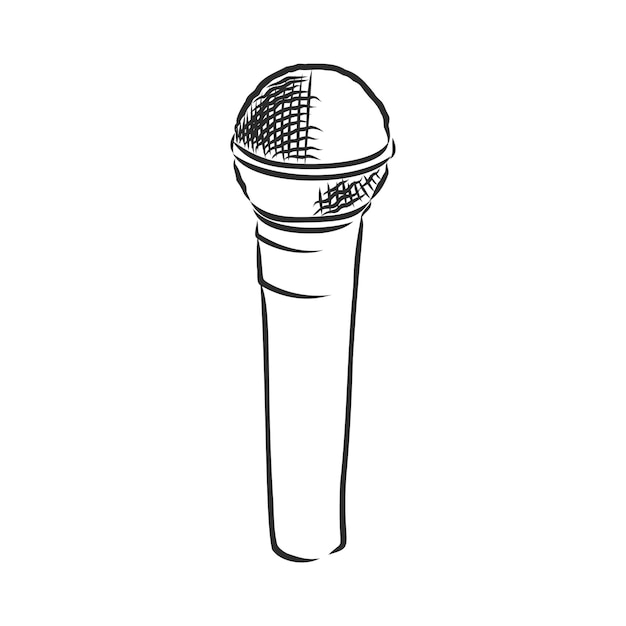 Micrófono para karaoke doodle estilo boceto ilustración dibujado a mano vector