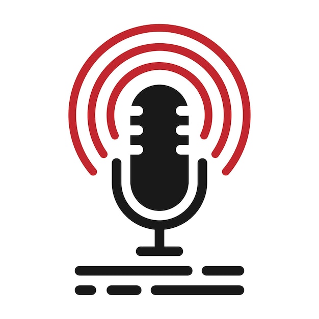 Micrófono de podcast Icono de vector de micrófono Concepto podcast