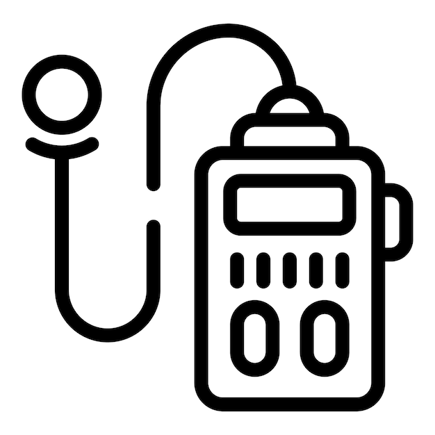 Micrófono portátil con icono de lavalier vector de contorno micrófono de cuello de ropa