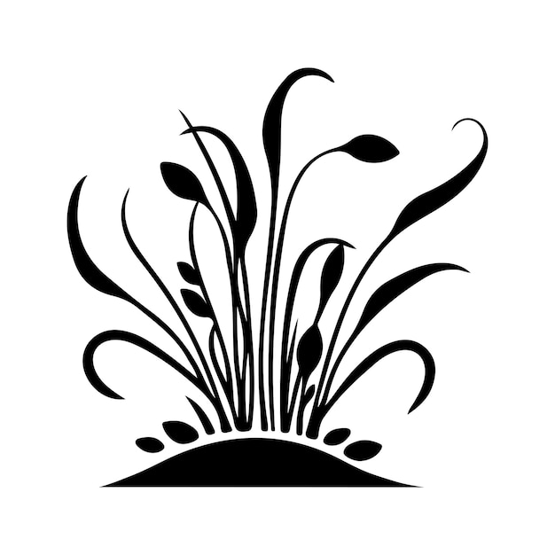 Microgreens Icono vectorial Contorno negro en fondo blanco Logotipo de nutrición saludable Alimentos orgánicos