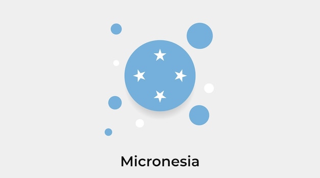 Micronesia bandera burbuja círculo forma redonda icono vector ilustración