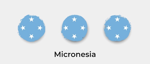 Micronesia bandera grunge burbujas icono vector ilustración