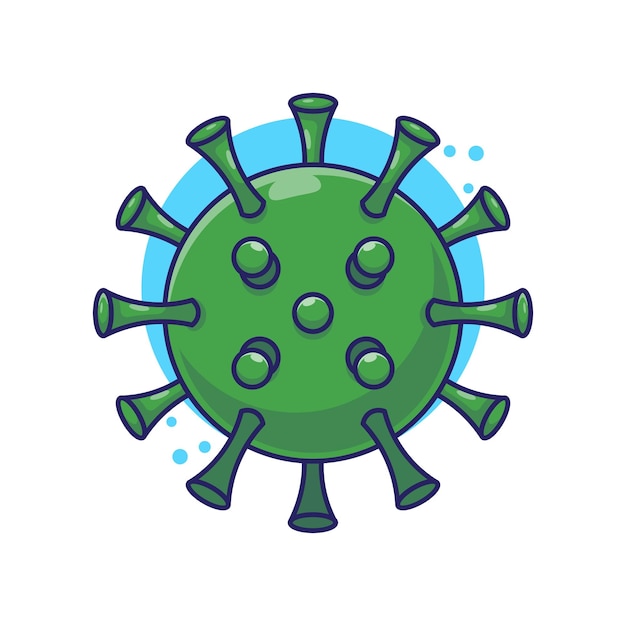 Microorganismo Icono de ilustración de virus o bacterias Vector de dibujos animados en concepto de diseño de estilo plano