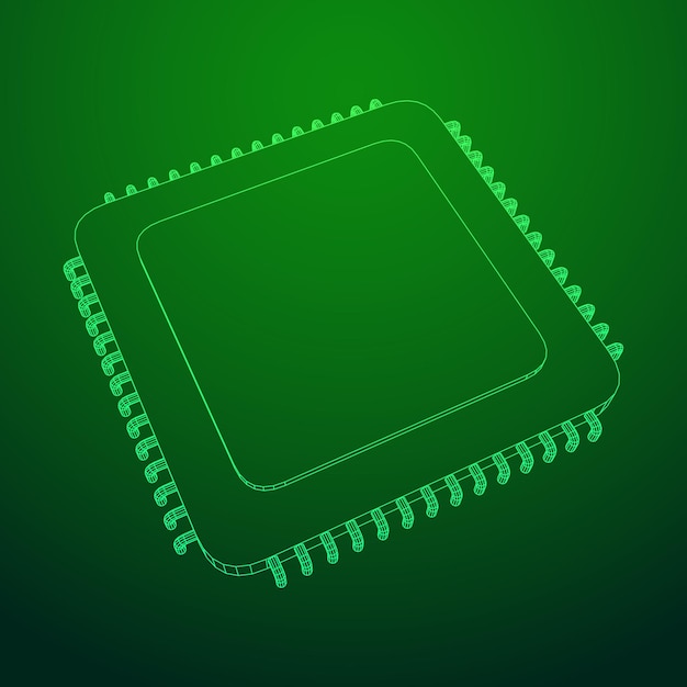 Microprocesador cuántico de microchip con CPU electrónica de la placa