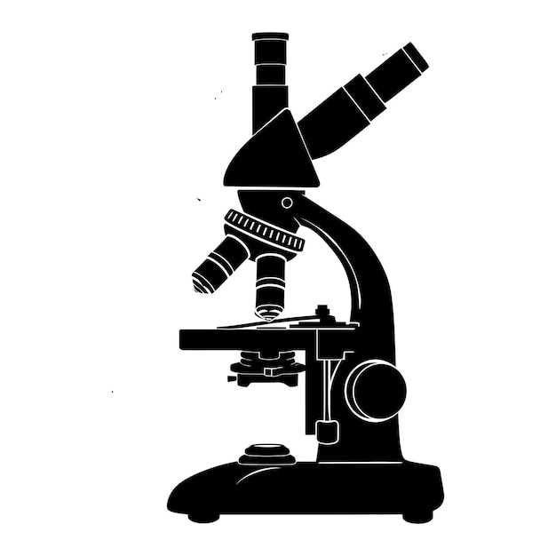 Microscopio de silueta sólo en color negro
