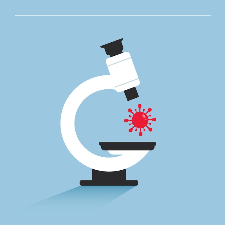 Vector microscopio y virus