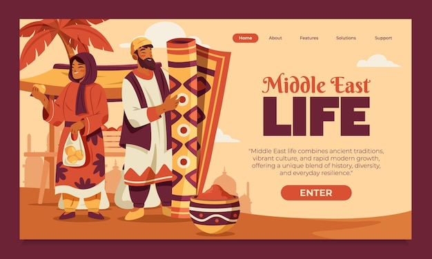 Middle east life a cultural landing page template