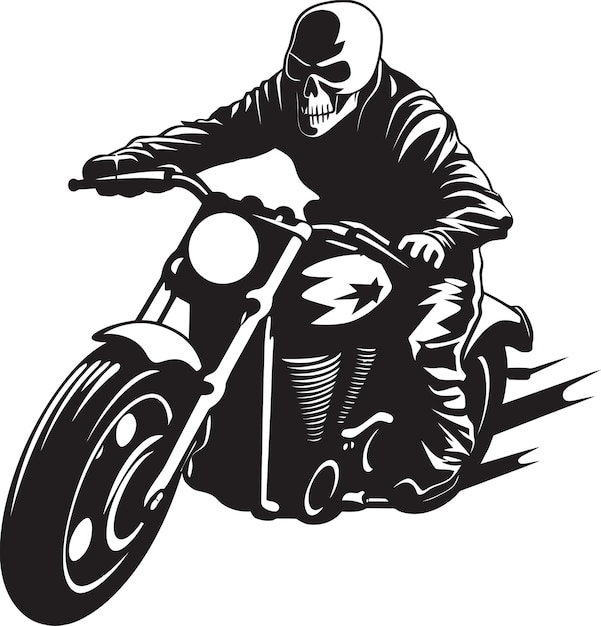 Midnight Speedster Grim Skeleton Biker en Negro Icon Vector Bone Blaze Skeleton Rider Emblema en Lea También se puede encontrar en la página de inicio de la página.
