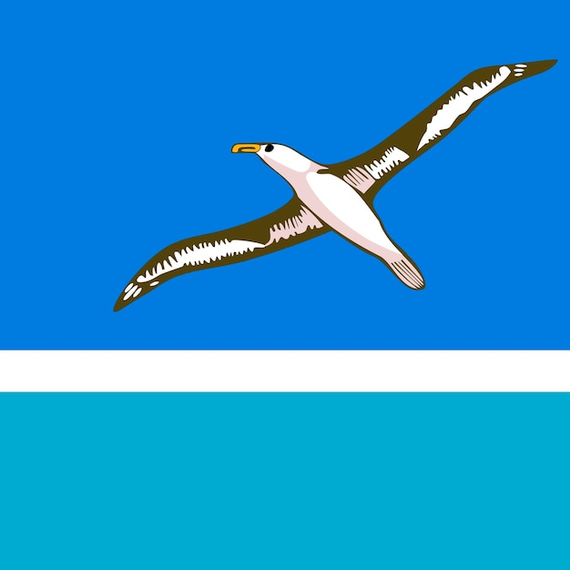 Midway atoll bandera colores oficiales ilustración vectorial