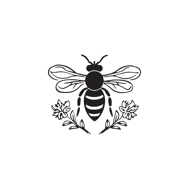 Miel abeja icono miel abeja silueta vector